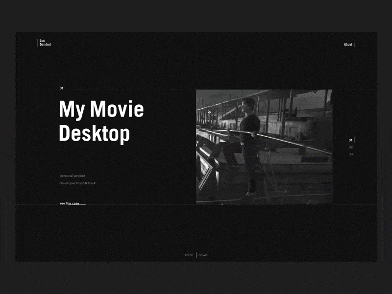 Luc Dandrel - Portfolio - Case animation clean grid minimal portfolio typography