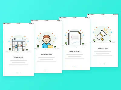 Guide page app data guide illustration marketing membership schedule