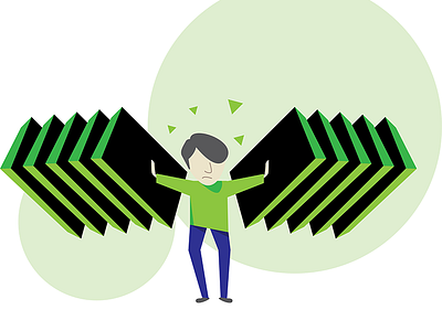 Everybody needs some time on their own artwork design flat illustration person