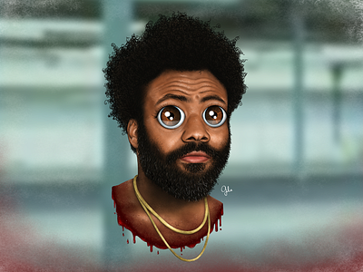 Lil' Childish Gambino art artwork childish gambino donald glover fan art gulce baycik gülce baycık illustration portrait this is america