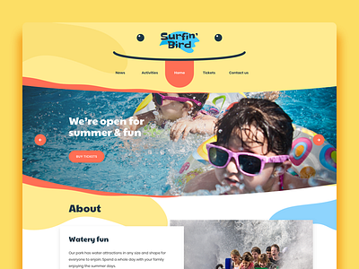 One happy inter-face please! bird children fun illustration orange spots summer ui ux water web yellow