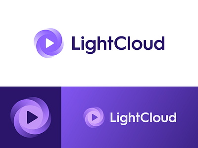 LightCloud - Option 2 branding cloud host icon identity light logo music play software stream