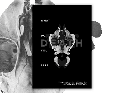 Rorschach Subconscious death emotion inkblot manipulation photo photoshop poster rorschach skull typography