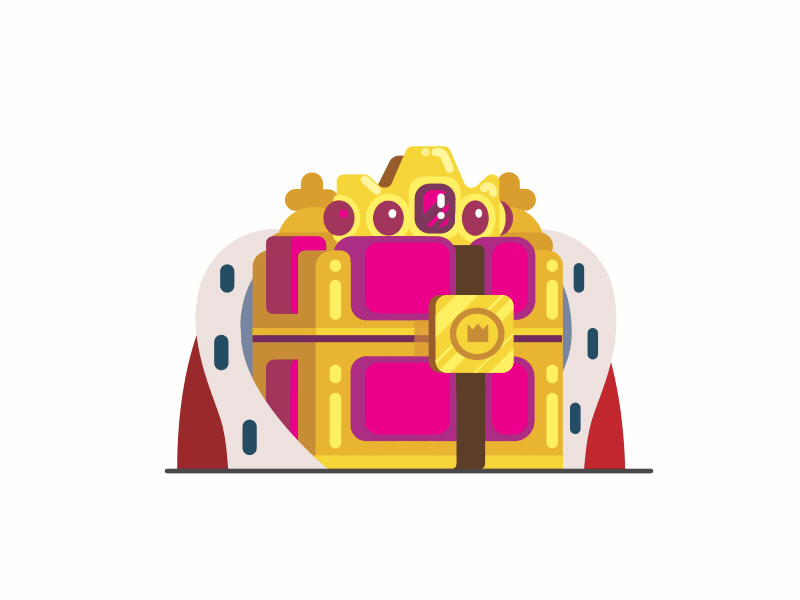 KING CHEST after effects animation chest crown gif king lock morphing transformation