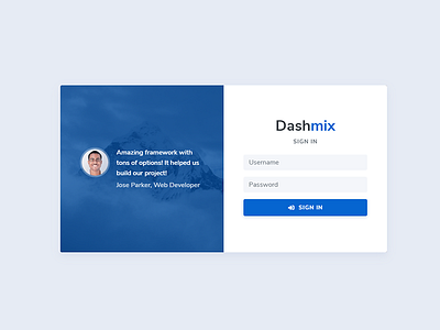 Dashmix - Sign In admin dashboard login signin template ui ui design user interface web application