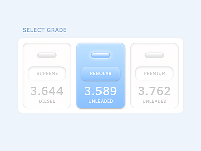 Kiosk - Fuel Selection display fuel gradient kiosk selection tabs touch ui