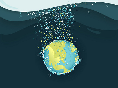 Carbon dioxide in Earth's atmosphere atmosphere bubbles carbon dioxide co2 earth editorial illustration melt planet sweat vector water