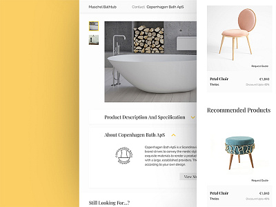 Product Page colours images interior design product detail style template web design