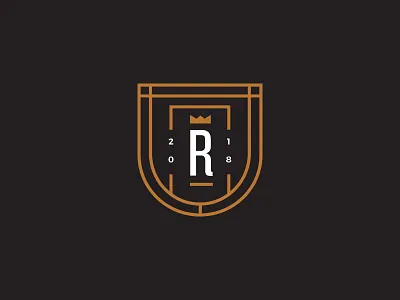 R Crest Alt badge brand crest crown lines linework logo r