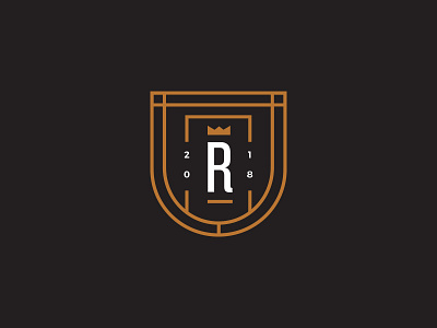 R Crest Alt badge brand crest crown lines linework logo r