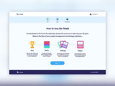 On-track Tutorial screen app design flat illustration goal app logo design tutorial screen