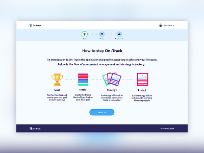 On-track Tutorial screen app design flat illustration goal app logo design tutorial screen