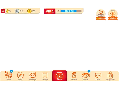 Mobile Game UI cartoon clean game gui illustrator iphone mobile photoshop ui user interface ux