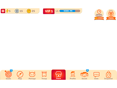 Mobile Game UI cartoon clean game gui illustrator iphone mobile photoshop ui user interface ux
