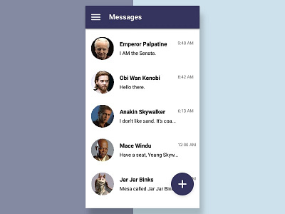 Messenger UI Concept invision messages messaging studio test text