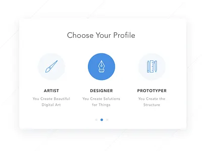 Select User Type choose dailyui profile select type user