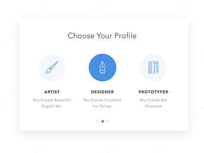 Select User Type choose dailyui profile select type user