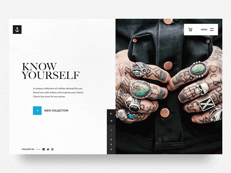 Clothing - Landing Page concept concept design interior landing layout minimal modern professional tattoo ui webdesign website