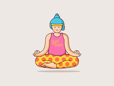 Good Vibes character editorial illustration