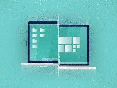 From Mac Back To Windows Blog Image apple blog book illustration laptop mac surface texture