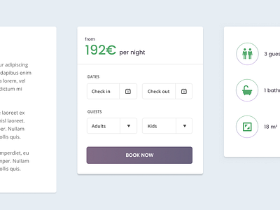 Booking form booking buttons dates form inputs real estate ux web website