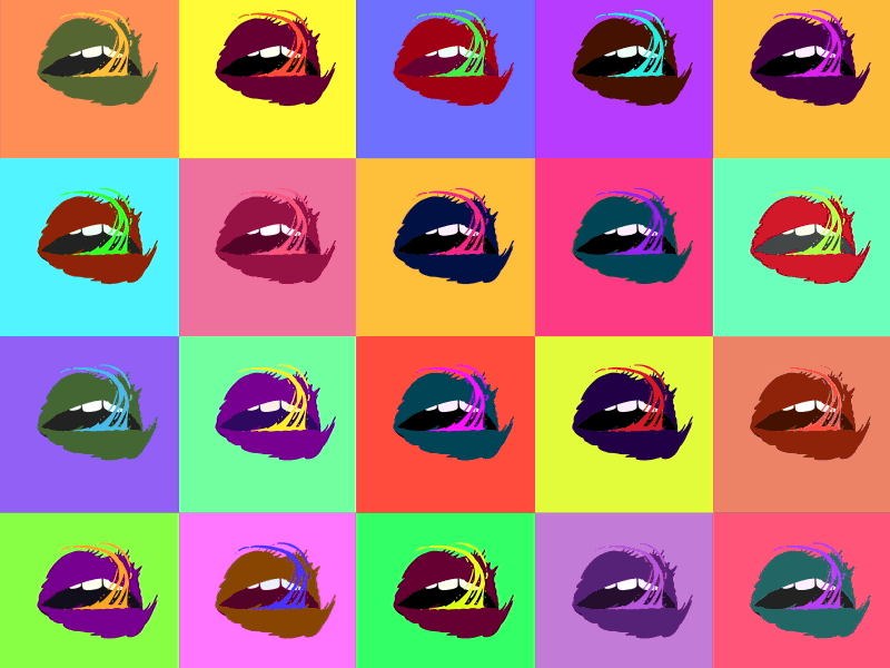 Pop Art Lips & Martini andy warhol animation art cel animation lick lips martini pop pop art