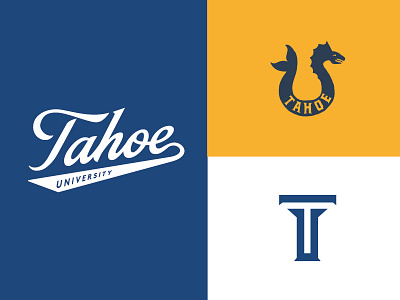 Tahoe University branding illustration lettering logo mark monogram monster sea dragon t tractorbeam u