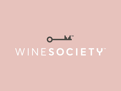 WineSociety Final Logo alcohol blush branding glass graphic key lock logo secret society wine