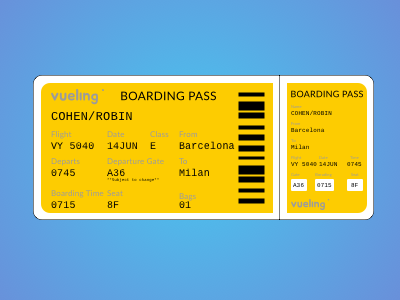 Daily UI Challenge #024 boardingpass ui ux