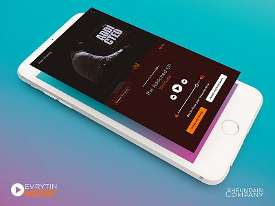 Everytinmusic app brown creative design iphone lagos mobile music phone play ui ux