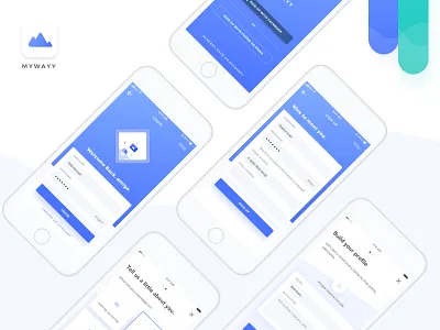 MyWayy Onboarding app bio daily ui interests login name onboarding signup upload picture