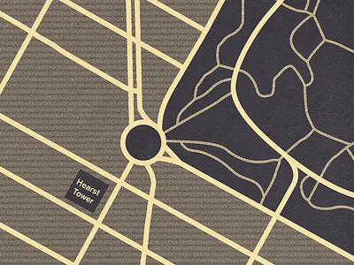 Hearst Tower Map duotone fax hearst manhattan map new york nyc scan skyscraper tower