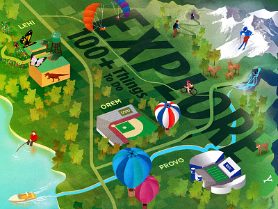 Explore Utah Valley Map editorial illustration map texture utah valley vector