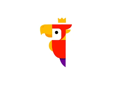 Parrot Logo Design animal animals bird birds crown design king logo parrot queen royal royalty