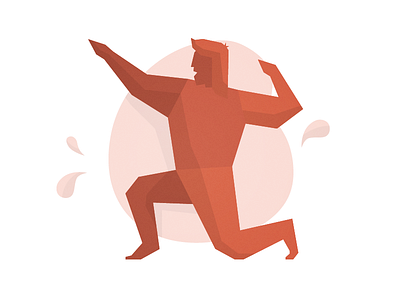 Strongest man - Illustration ben france illustration orange paris red strong strongest withdum