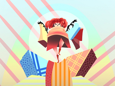 Shopping Season affinity designer character design digital illustration posing shopping vector