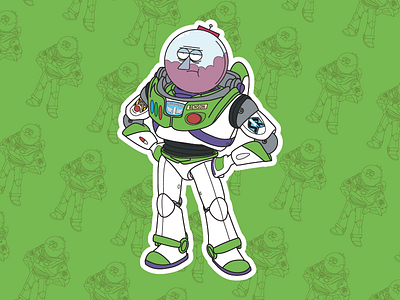 Benson X Buzz Lightyear benson buzz cartoons illustration mashup mashups movie regular show smash stickers toy story vector