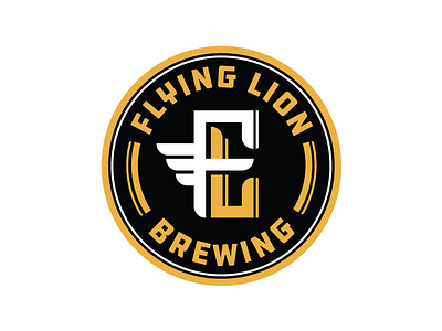 Flying Lion Brewing badge brewery craft brewery graphic design logo design microbrew monogram pacific northwest rebrand seal typography