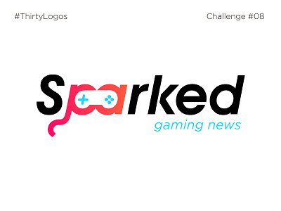 Sparker game gaming lettering logo sparkedd thirtylogos