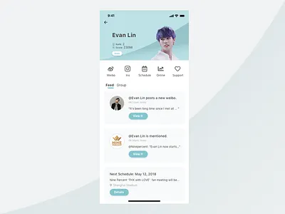 Idol App Design app mobile mobile app ui yanjun lin