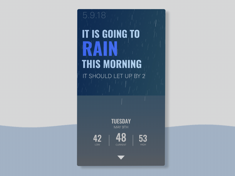 Immersive Weather app interaction design mobile design motion rainy ui weather