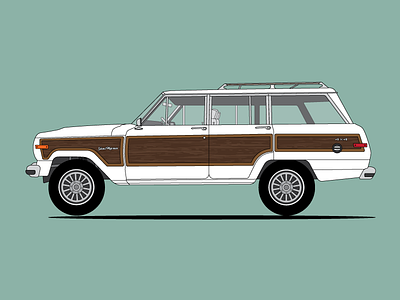 "Wendy" Jeep Grand Wagoneer america auto car classic grandwagoneer illustration jeep retro truck vintage wheels wood