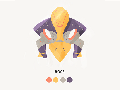 Masked Three color design illustration mask