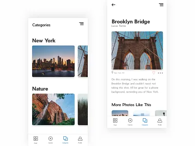 Photo App app minimal mobile mobile design mobile interface modern photo app ui user experience user interface ux