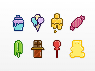 Sweet Icons bear candies chocolate cupcakes gummy gummy bear hard candy honey ice cream lollipop lollypop sweet