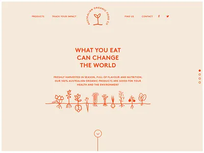 Australian Organic Food Co Website design interface marketing minimal website