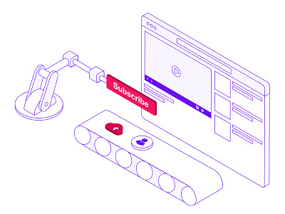 Isometric Illustration for video on demand solution builder chennai designer chennai designers gunaux illustration iot isometric line product website video on demand video streaming website