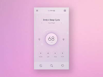 Sleep Cycle App app baby button control controls cycle dial icons minimal pink sleep temperature