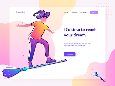 Dream Header Concept header illustration landing page magic