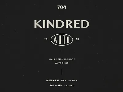 Kindred Auto — Type Exploration auto auto shop branding identity logo typography vintage